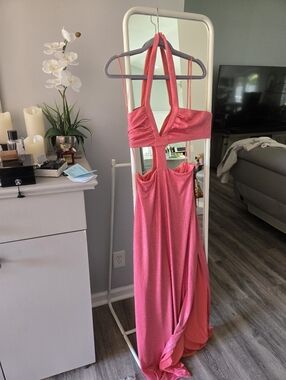Ramy Brook Pink Cutout Maxi Dress